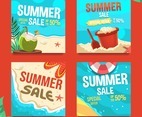 Set of Summer Sale Marketing Social Media Posts