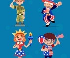 Set of American Characters