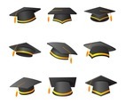 Graduation Hat Icon Collection in Gradient