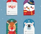 Christmas Gift Tags with Cute Cartoon Characters