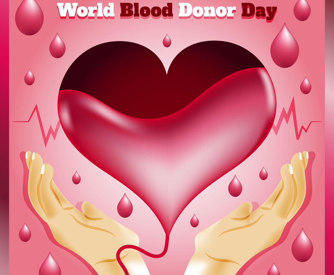 World Blood Donor Day with Heart Template