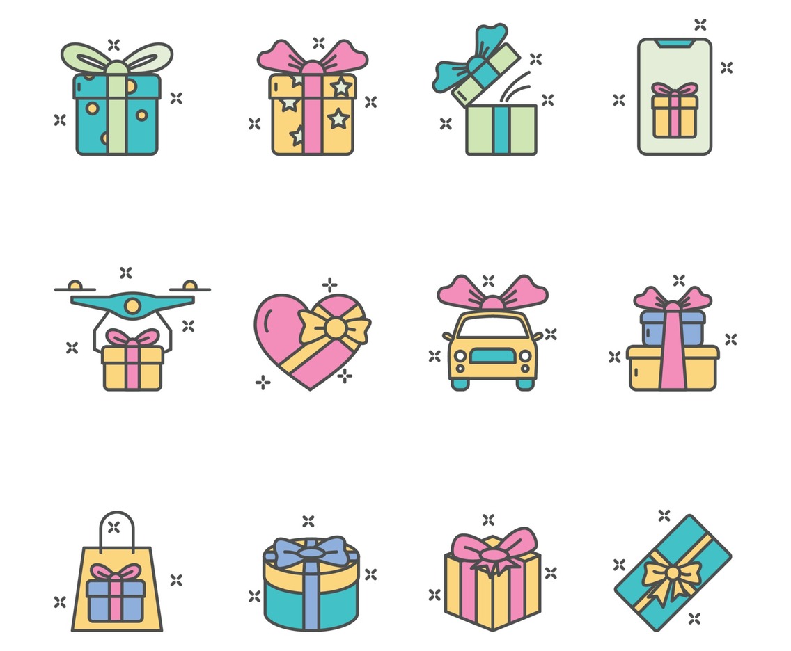Colorful Gift Icon Collection