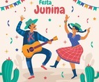 Couple Dancing on Festa Junina Celebration