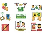 Untact Icon Set in New Normal Condition