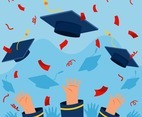 Students Throw Graduation Caps