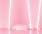 3D Rendering Pink Podium Background
