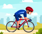 A Cyclist Driving Bike Sport Outdoor Activity Illustration