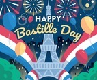 Bastille Day Celebration Night in France