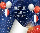 Bastille Day Festivity Concept with Balloons and Flag Composition