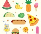 Summer Food Icon Design Set