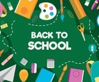 School Stationary Background in Flat Design