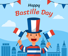Boy Celebrating Bastille Day