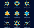 Gradient Blue Yellow Star Logo Set