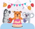 Leopard is having a happy birthday and his friends