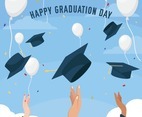Throwing Hat Graduation Background