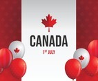 Happy Canada Day Festivity Background with Ballons