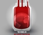 Realistic blood bag illustration for world blood donor day
