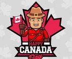 A Happy ranger at Canada day illustration