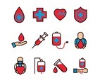 Set of Blood Donor Icons