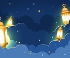Midnight Eid Lantern Background
