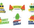 Colorful Summer Food Label Collection