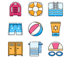 Swimming Icon Set Design