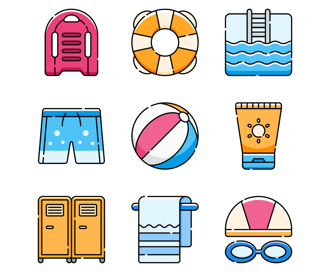 Swimming Icon Set Design