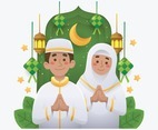Muslim Couple Celebrate Eid Mubarak
