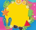 Colorful Background with Summer Elements