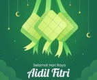 Ketupat on Aidil Fitri Background Concept