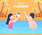Happy Summer Holiday Swimming