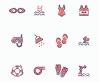 Set of Swimming Outline Icon