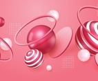 3D Realistic Abstract Pink Background