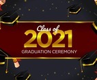 Graduation of Class 2021 Academic Hat and School Certificate Elegant Background