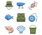 Fishing Icon Set Design