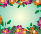Colorful Flowers Background Template