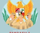 Soldier Salut on Pancasila Day