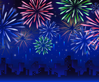 Fireworks with City Background Template