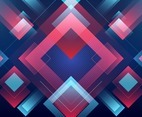 Glowing Blue and Red Squares Abstract Background