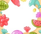 Jelly Decorated On Sand Background