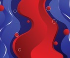 Blue and Red Wavy Lines Abstract Background