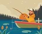 A Man Fishing At The Lake