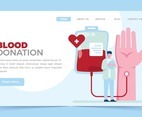Blood Donation Landing Page with Doctor and Blood Donor