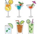 Set of Tropical Cocktails