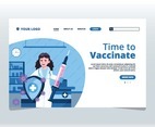 Woman Doctor Hold Shiled and Syringe of Covid 19 Vaccine Landing Page