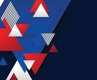 Abstract Triangle Background Concept in Red Blue and White Color Combination