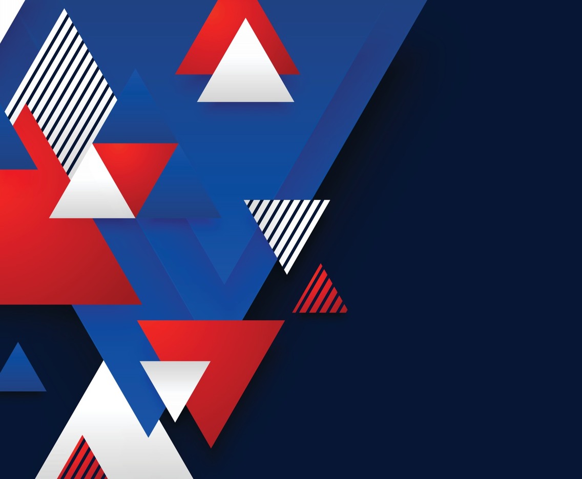 Abstract Triangle Background Concept in Red Blue and White Color Combination