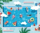 Summer Swimming Activity Concept