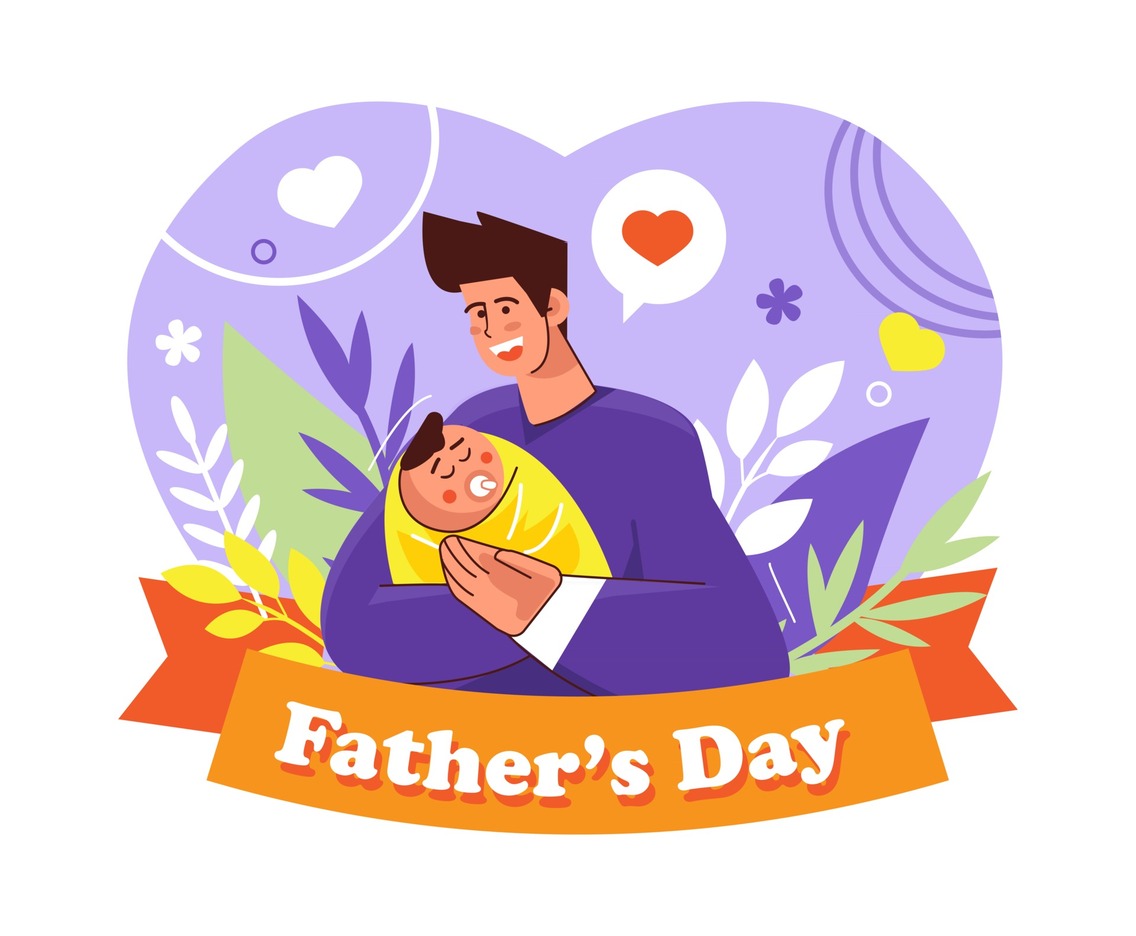 Fathers hug a baby background