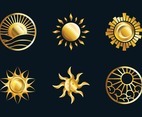 Collection of Golden Abstract Sun Logo